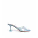 Amina Muaddi Lupita Glass Pvc Denim Mules