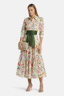 PALMO FLR PATTERN/GRN DRESS