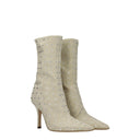 Paris Texas Beige Leather Ankle Boots