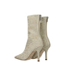 Paris Texas Beige Leather Ankle Boots