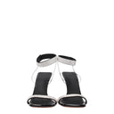 Amina Muaddi Black Crystals Stiletto Heels Sandals