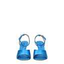 Off-White Blue Satin Stiletto Heels Sandals