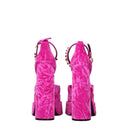 Versace Pink Velvet Platforms