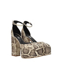 Paris Texas Beige Leather Platforms
