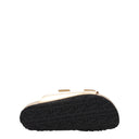 Palm Angels Gold Leather Slippers Sandals