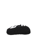Palm Angels White Leather Slippers Sandals