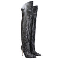 Paris Texas Gray Leather Over The Knee