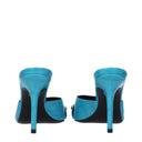 Versace Light Blue Leather Stiletto Heels Sandals