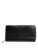 Dolce & Gabbana Black Leather Logo Plaque Zip Around Continental Wallet