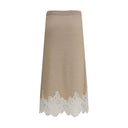 Fabiana Filippi Wool and lace Midi Skirt