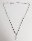Dolce & Gabbana Silver Tone Brass Chain Religious Cross Pendant Necklace
