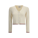Thom Browne Ladder Full Needle Rib Stitch V Neck Car