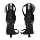 Jimmy Choo Black Leather Stiletto Heels Sandals