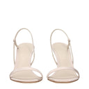 3Juin Beige Fabric Stiletto Heels Sandals