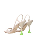 3Juin Beige Fabric Stiletto Heels Sandals