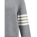 Thom Browne Elegant Sweater with half-zip detail on the neck