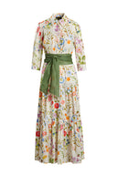 PALMO FLR PATTERN/GRN DRESS