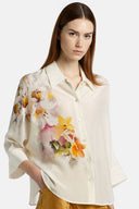 BREMBATE OFF WHT/FLWR BLOUSE