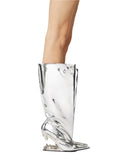 MIRROR MORSO WIDE BOOTS SILVER/GOLD