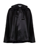 PRUNE CAPSULE RUFFLED COLLAR CAPE BLACK BELLISSIMA