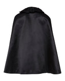 PRUNE CAPSULE RUFFLED COLLAR CAPE BLACK BELLISSIMA