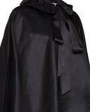 PRUNE CAPSULE RUFFLED COLLAR CAPE BLACK BELLISSIMA