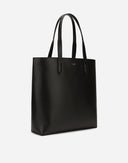 Dolce & Gabbana Black Calf Leather Shopping Tote Shoulder Bag