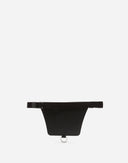 Dolce & Gabbana Black Calfskin Logo Plaque Belt Waist Men Fanny Pack Bag