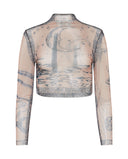 YASSMIN SALEH SHAABNA TATTOO CROP TOP BEIGE