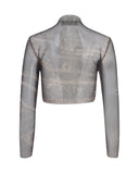 YASSMIN SALEH  SHAABNA TATTOO CROP TOP BLACK