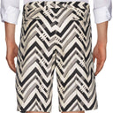 Dolce & Gabbana White Black Striped Cotton Linen Shorts
