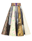 Dolce & Gabbana Multicolor Patchwork High Waisted Midi Skirt