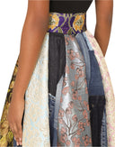 Dolce & Gabbana Multicolor Patchwork High Waisted Midi Skirt