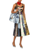 Dolce & Gabbana Multicolor Patchwork High Waisted Midi Skirt