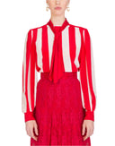 Dolce & Gabbana White Red Stripes Long Sleeves Mini Dress