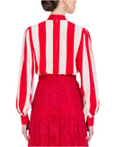 Dolce & Gabbana White Red Stripes Long Sleeves Mini Dress