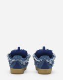 CURB SNEAKER WITH FREYED DENIM BLUE