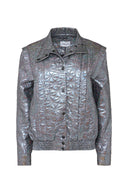 DALOOD METALLIC BOMBER, COLOR SILVER