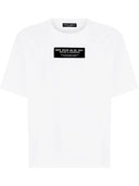 Dolce & Gabbana White Logo Print Cotton Crew Neck T-shirt