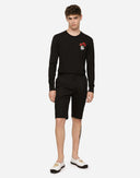 Dolce & Gabbana Black Cotton Stretch Mid Waist Bermuda Shorts