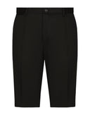 Dolce & Gabbana Black Cotton Stretch Mid Waist Bermuda Shorts