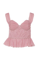 ANOUKI TULLE CORSET STYLE BLOUSE PINK