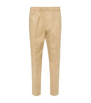 TAPERED ELASTICATED TROUSERS-SAND