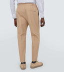 TAPERED ELASTICATED TROUSERS-SAND