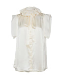 PRUNETTE TINY SLEEVE AND ROMANTIC COLLAR SHIRT IVORY