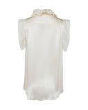 PRUNETTE TINY SLEEVE AND ROMANTIC COLLAR SHIRT IVORY