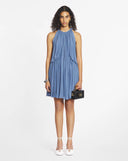 BOÉTIE - DRAPED MINI DRESS Smoked Blue