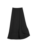 PLEATED MIDI SKIRT-BLACK