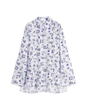 PRINTED LOOSE-FIT SHIRT CHAMBRAY