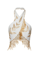 DALOOD EMBROIDERED TOP WHITE